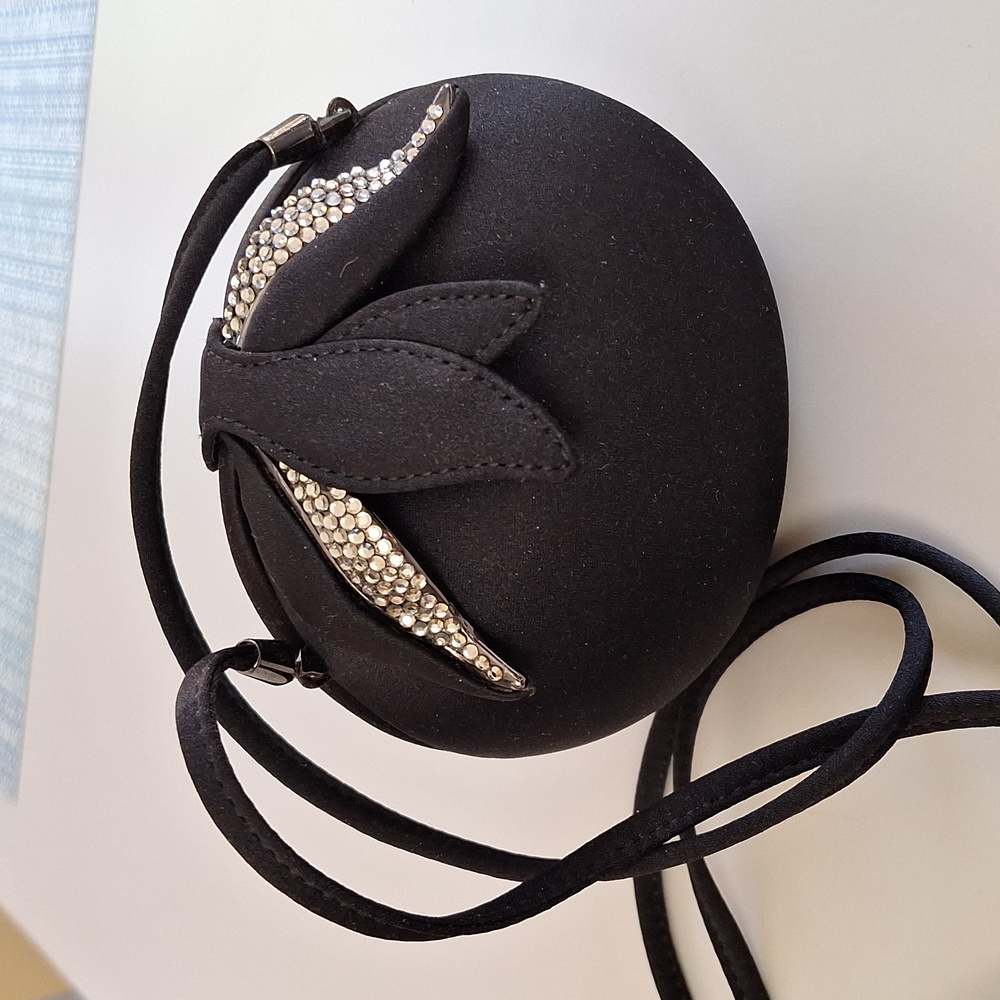 Vintage Rodo Italy Bejeweled Satin Apple mini bag